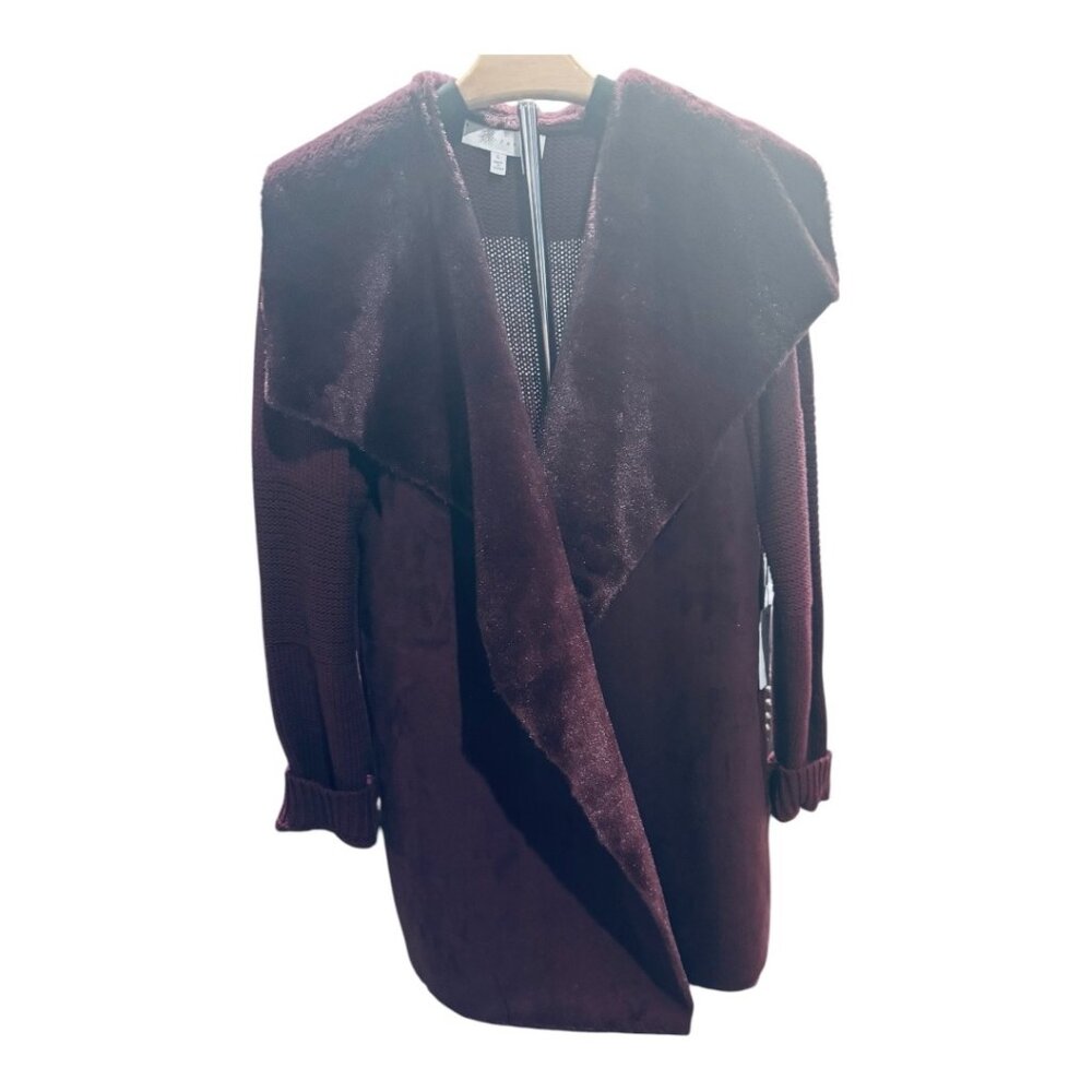 Sweater, Suede, Faux Fur and Knit by Fever, Large